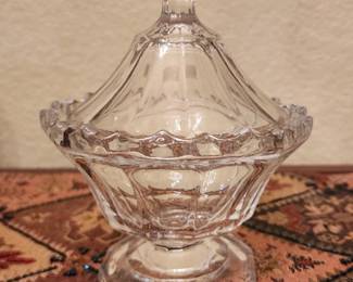 Crystal covered pedestal candy dish