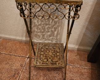 Collapsible Wrought Iron Plant Stand 