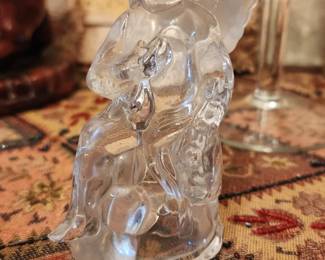 Vintage Crystal Cherub/Angel Candle Holder