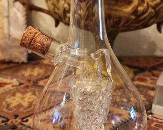 Delicate Glass Blown Oil & Vinegar Grape Cruet