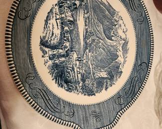 Currier and Ives by Royal China USA Handled Cake Platter The Rocky Mountains