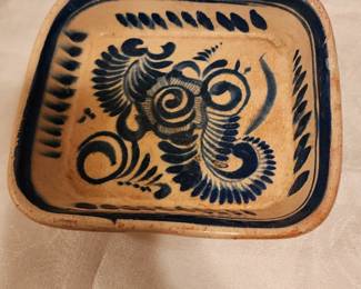 Mexican Tonala handmade terra cotta pottery small stacking tray