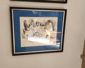 framed  "Yavapai Basketmakers" signed Karen Lindquist