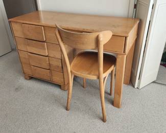 Mid Century 5 Drawer Desk with Chair