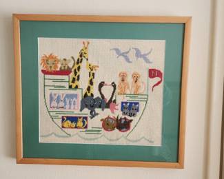 Framed Knit Noah's Ark
