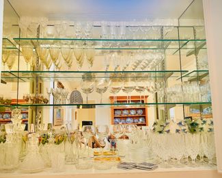 Waterford and other crystal stemware and decanters