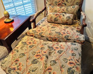 Ethan Allen Arm Chair with Ottoman