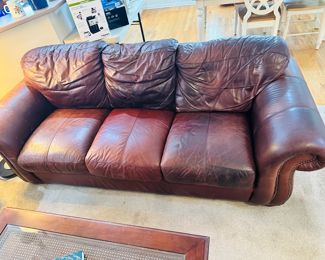 Brown Leather Haverty's Sofa