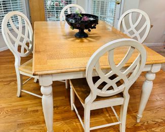 Dining Table with leaf and Four Chairs