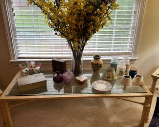 Glass Top Metal Coffee Table