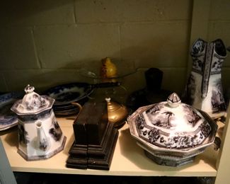 Ironstone, bookends, etc. 