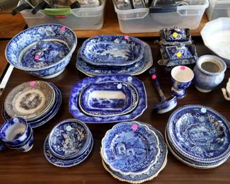 Blue and mulberry transferware ($5-25)