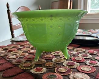 Jadeite  bowl with 3 feet ($400)