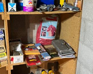 Solder, pipe cutters, flashlights, shop rags and much more.