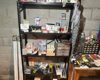 Fluorescent lightbulbs, switch plates and outlet covers and large variety of hardware.