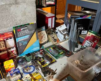 Corner braces, gas cap, L brackets, storage hooks, soil tester, Vintage thermometer and much more.