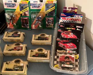 Burnham boilers and starting lineup figurines collectibles.