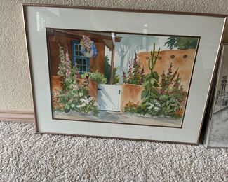 Santa Fe art print - adobe house & garden - 3 coordinating prints available