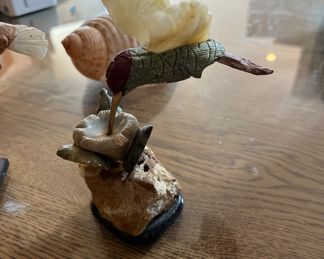 quartz and stone hummingbirds