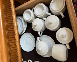 vintage white porcelain chocolate pots (7)