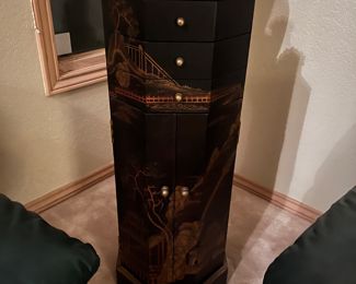 octagonal chinoiserie cabinet