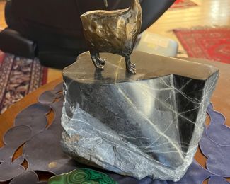 bronze sheep by Santa Fe artist Jill Shwaiko