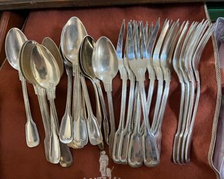 vintage WMF silverplate dessert set for 12 - teaspoons and cake forks