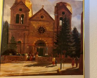 signed Roger Williams Santa Fe Basilica poster