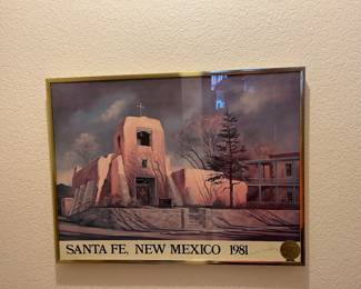 signed and framed Santa Fe posters
