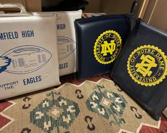 Vintage Broomfield High and Notre Dame stadium cushions