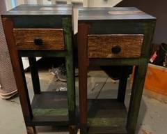 Colorful wood accent tables