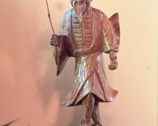 Wood Hand Carved Asian Figurine 