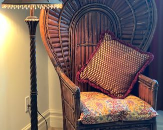 Split Bamboo Peacock Club Chair 