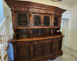 Amaxing Antique Hand Carved Sideboard