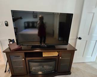 TV, Console with built in fireplace