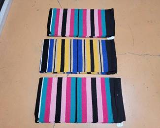 #2248 • (3) Acrylic Top Striped Saddle Blankets
