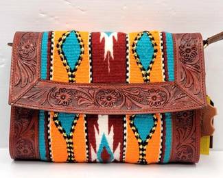 #2216 • Tooled Leather Saddle Blanket Purse
