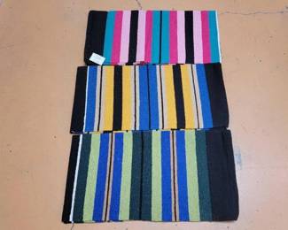 #2244 • (3) Acrylic Top Striped Saddle Blankets
