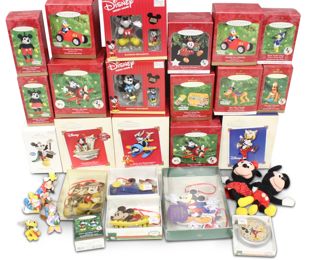 Large Assortment of Mickey Mouse/Disney Ornaments (Total of 32)