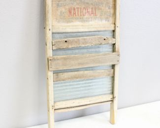 National Washboard Co. Wood & Glass Washboard