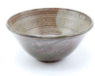 Hand Thrown Gray & Muave Stoneware Bowl
