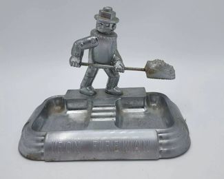 Antique Iron Fireman Ashtray by Advanced Product Cleveland OH