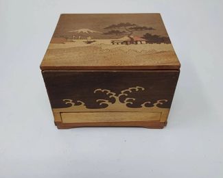 Beautiful Japanese Wooden Cigarette Dispenser