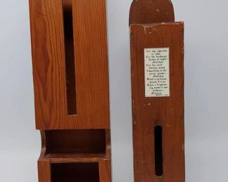 Handcrafted Wooden Matchbox and Cigarette Pack Holder and Dispenser