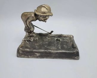 Pewter Golfer Sandtrap Ashtray