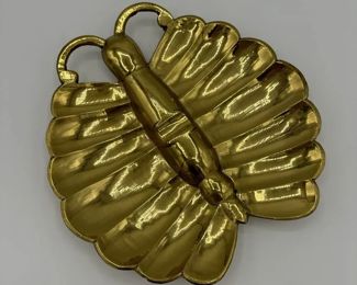 Rare Antique Vintage Brass Butterfly Art Deco Ashtray