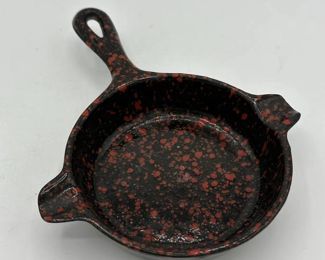 Wagner Red Speckled Cast Iron Ashtray