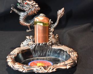 Warrior Unmatched Dragon Ashtray and Lighter