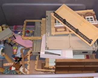 Vintage Playmobil building and figures