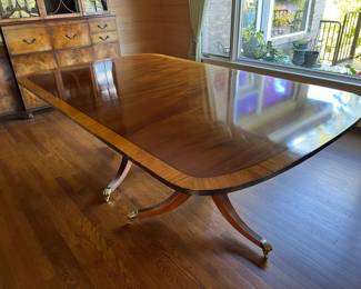 Baker Ovular Double Pedestal Dining Table 